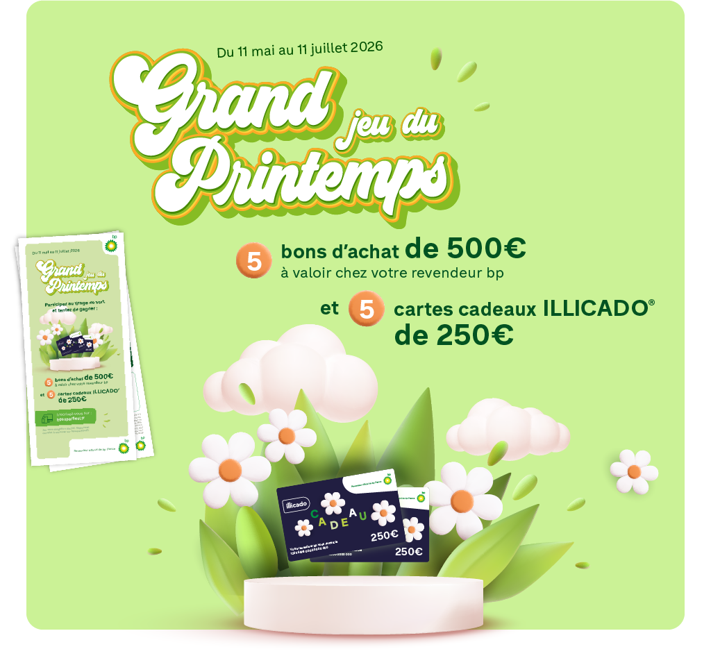 Grand jeu du printemps : tentez de gagner jusqu’à 500 € de bons d’achat bp !